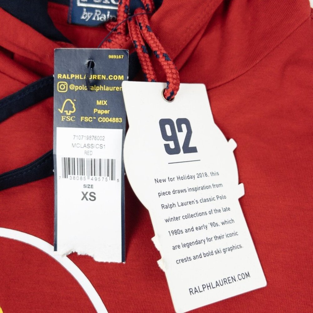 Polo Ralph Lauren Suicide Skier Hoodie Men's XS Pullover Lightweight Red - Picture 5 of 14